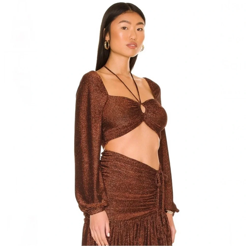 NEW NICHOLAS REVOLVE METALLIC CROP TOP - Picture 4 of 9
